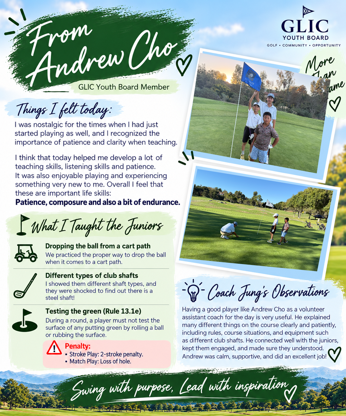 Andrew Cho — On-Course Junior Mentoring Recap